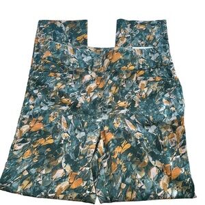 NWT Soft Surroundings Straight Leg Superla Stretch Floral Leaf Pull On Pants